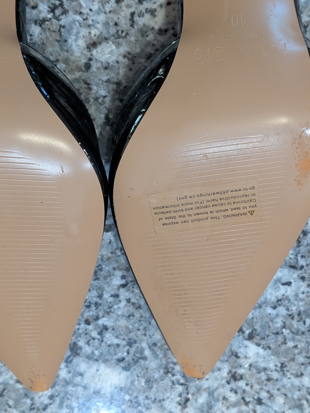Torgeis New York Black Patent Heels | Pointed Toe Slingback | Size 10 | Chic Dre - Picture 5 of 15